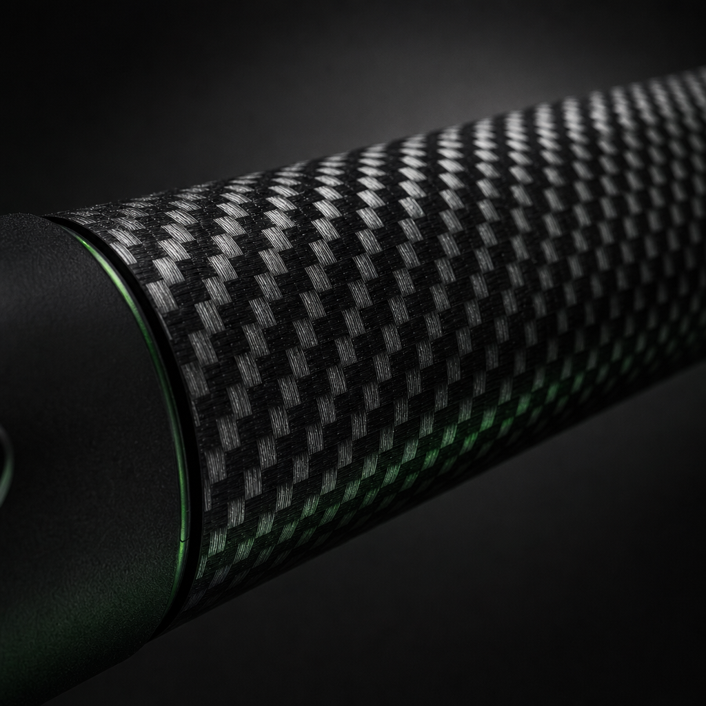 Macro view of carbon construction with visible weave texture