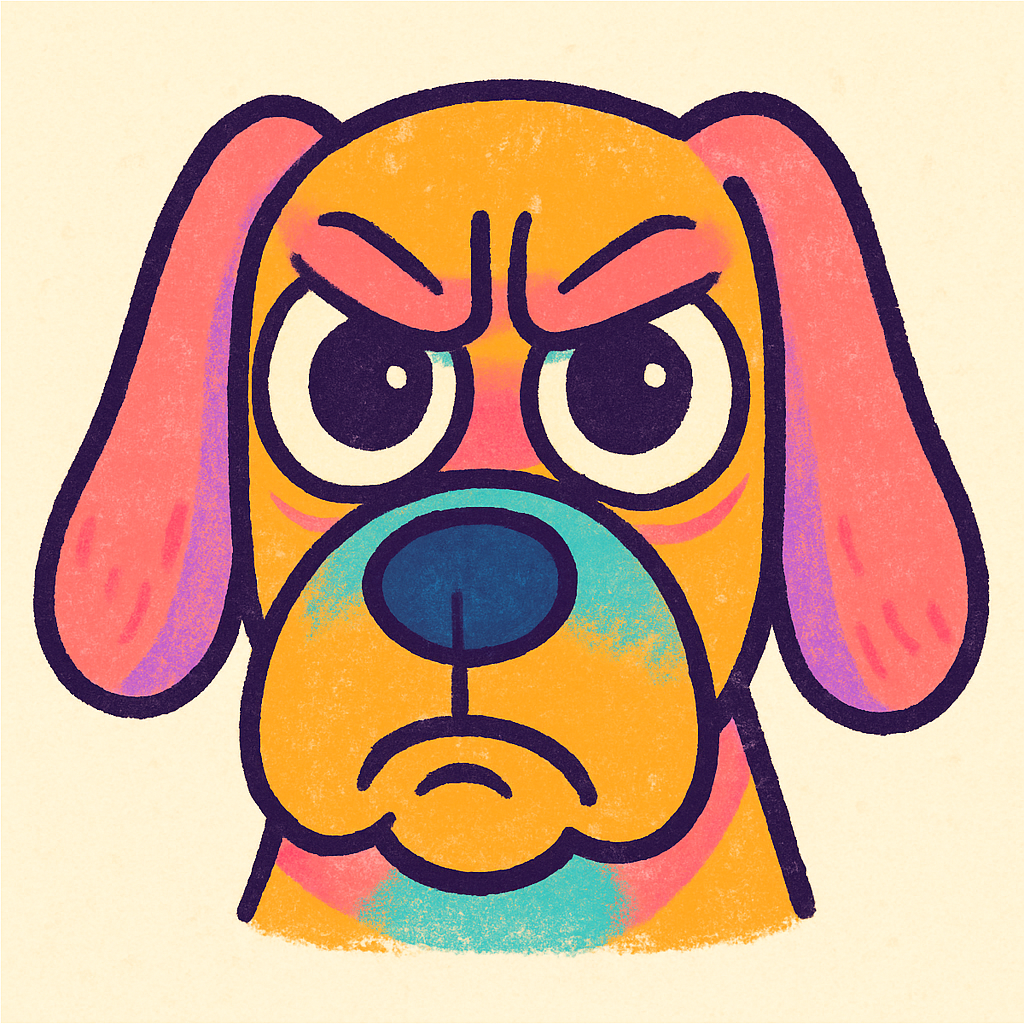 Dramatic dog face icon