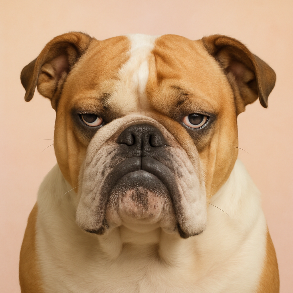 Grumpy Bulldog looking unimpressed