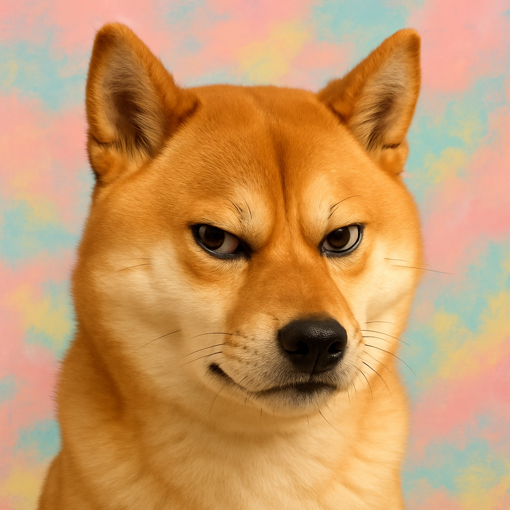 Shiba Inu with a dramatic, intense gaze
