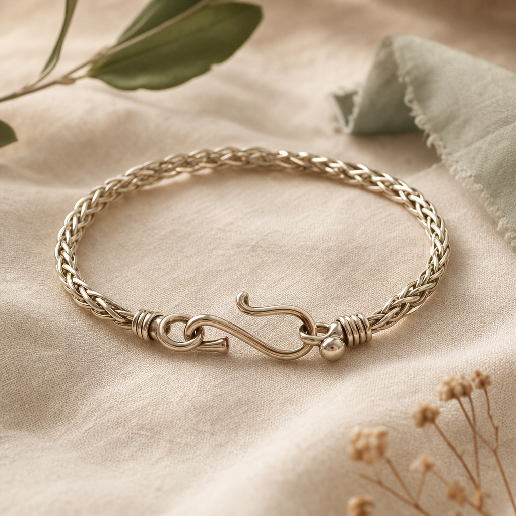 Delicate bracelet with artisan clasp detail.