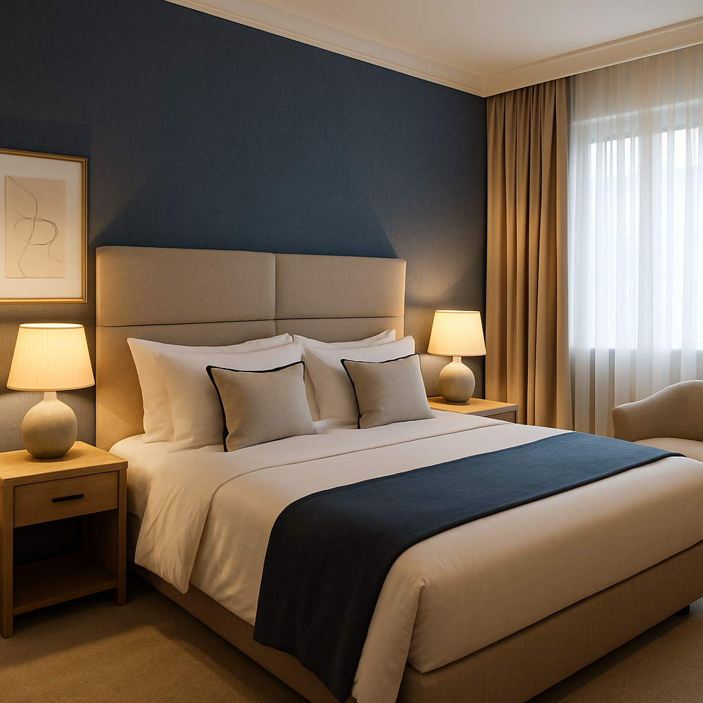 Quarto de casal moderno e elegante no Oeste Hotel