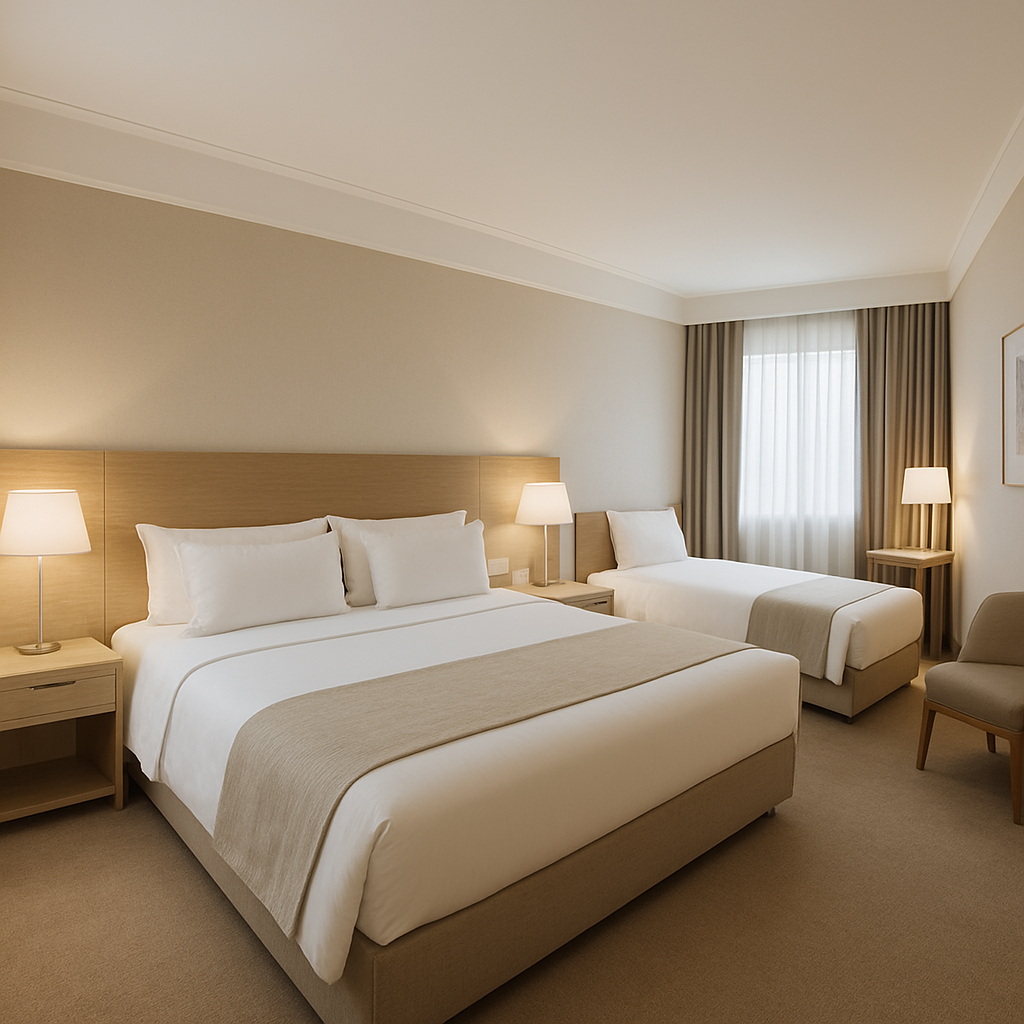 Quarto família espaçoso e confortável do Oeste Hotel