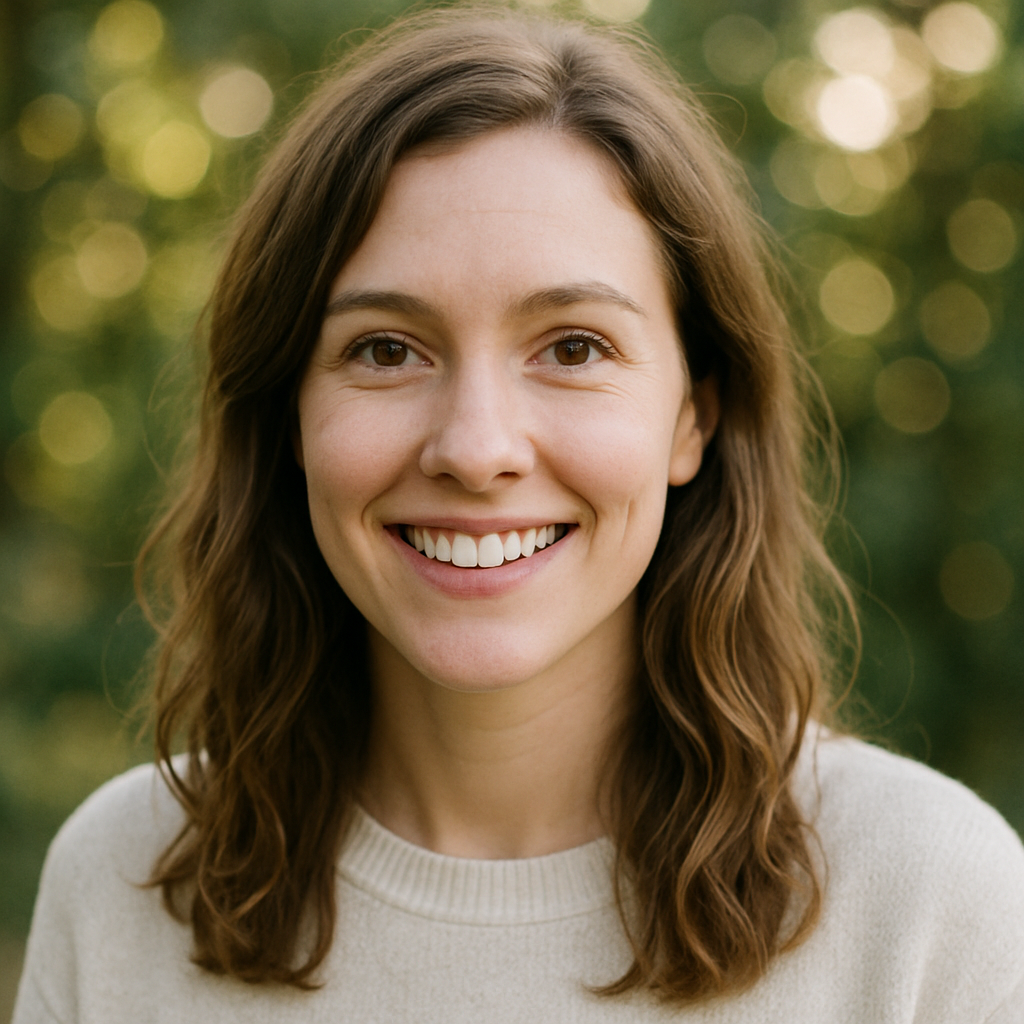 Portrait of a woman with natural light, bokeh background