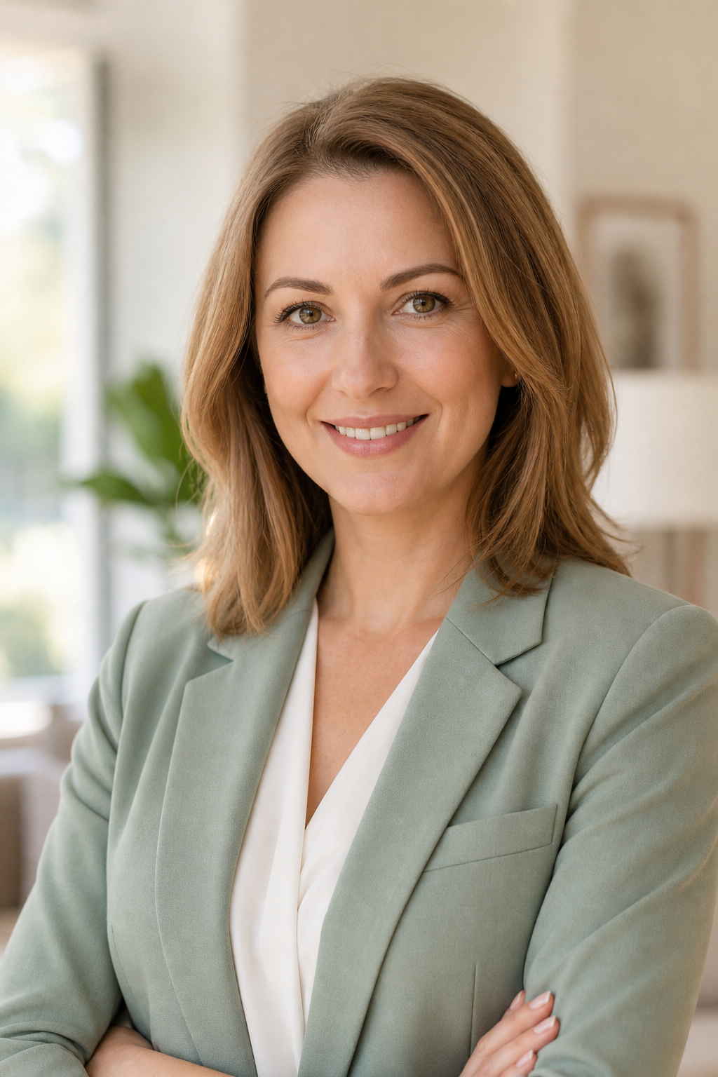 Portrait of Olha Melnyk, real estate agent in Kyiv