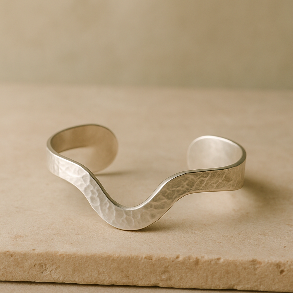 Riverbend Cuff with hammered texture