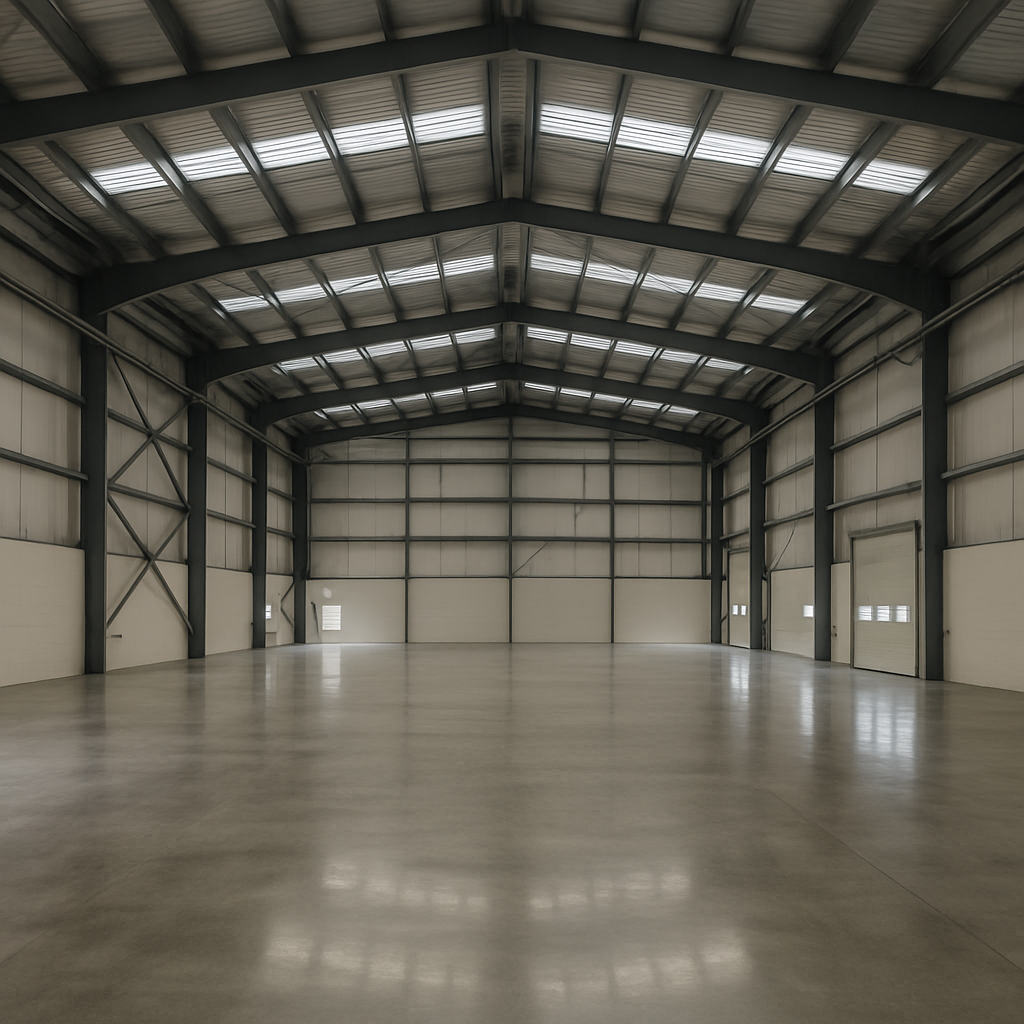 Galpão industrial finalizado pela LH Engenharia, amplo e funcional