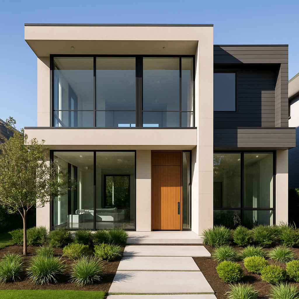 Fachada moderna de residência executada pela LH Engenharia