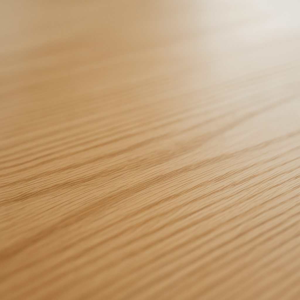 Close-up detail of light wood grain in café setting