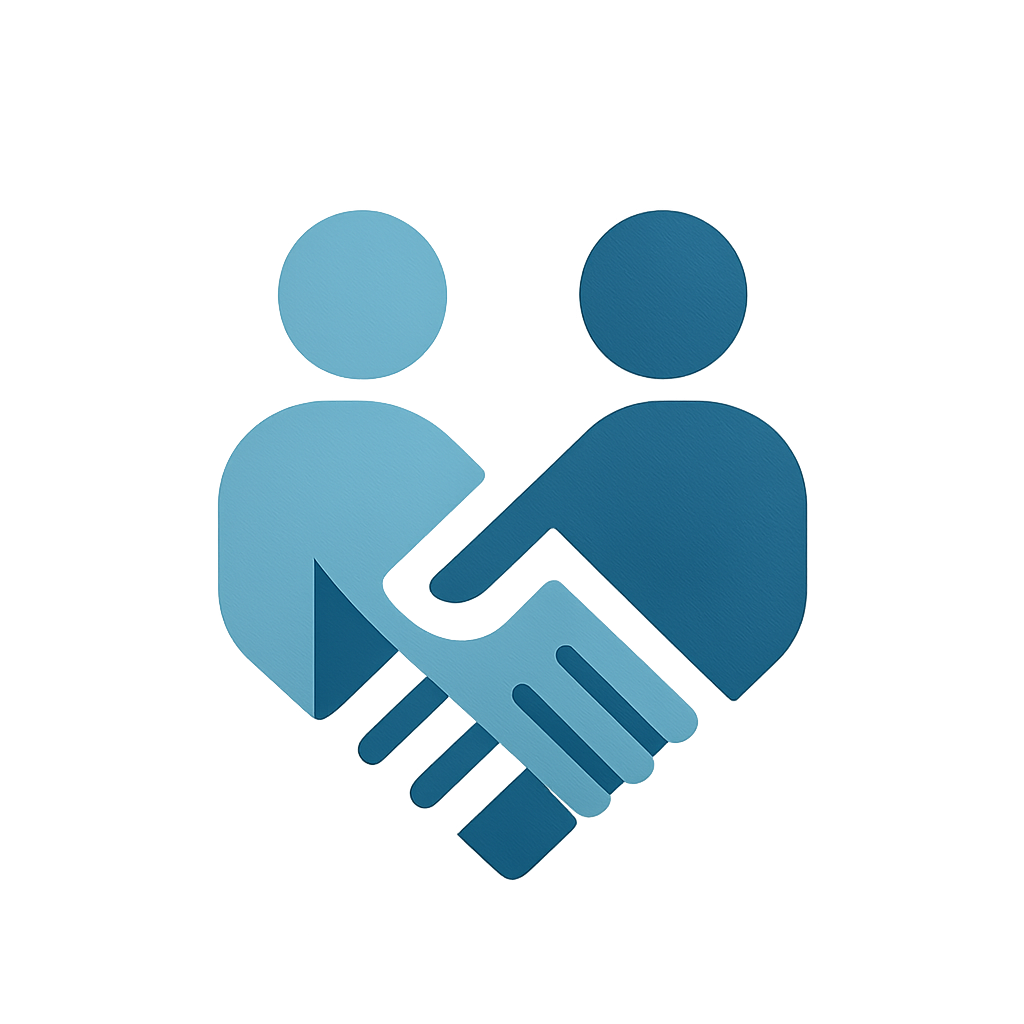 Partner Brand 1 logo, abstract geometric icon in cool blue and white, partner of StartUp It Solutions