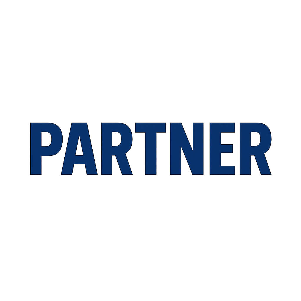 Partner Brand 5 logo, bold sans-serif in deep blue and white, partner of StartUp It Solutions