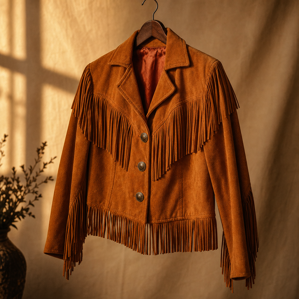 Sunset Suede Fringe Jacket from the 1970s era
