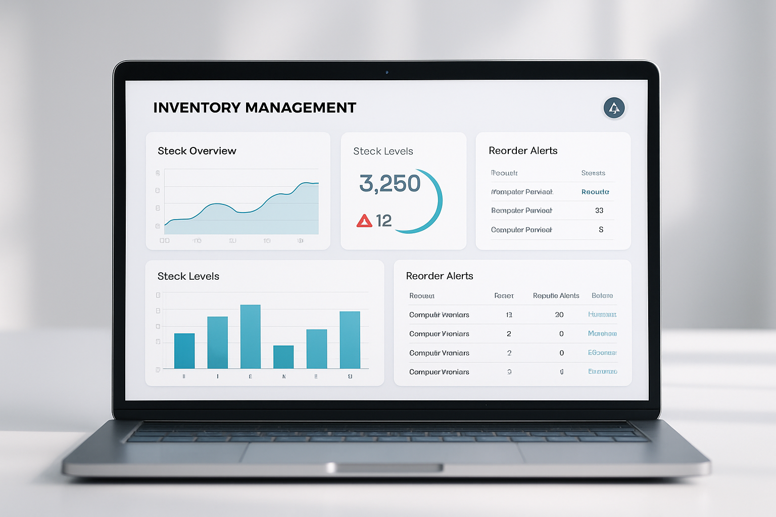Inventory management dashboard interface