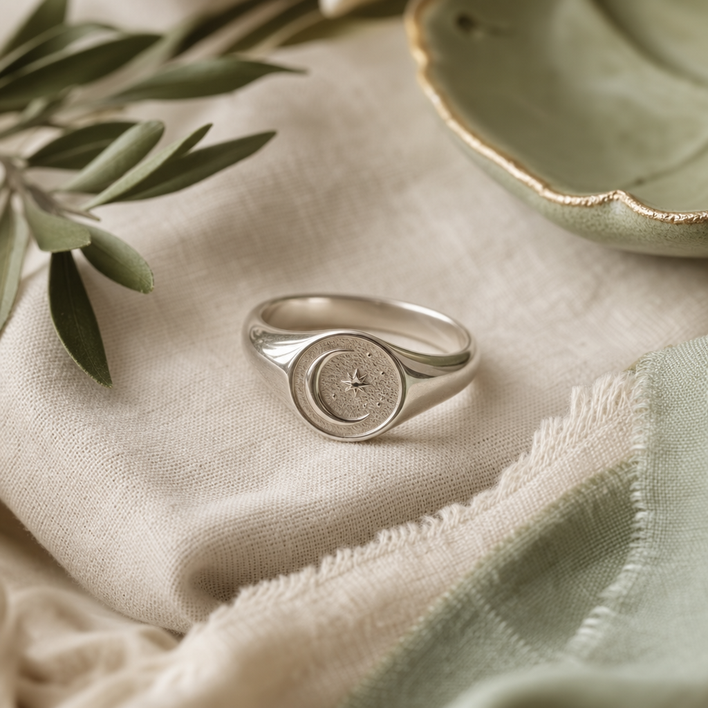 Luna Signet Ring handcrafted jewelry