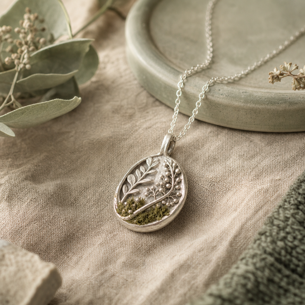 Mosslight Pendant handcrafted jewelry