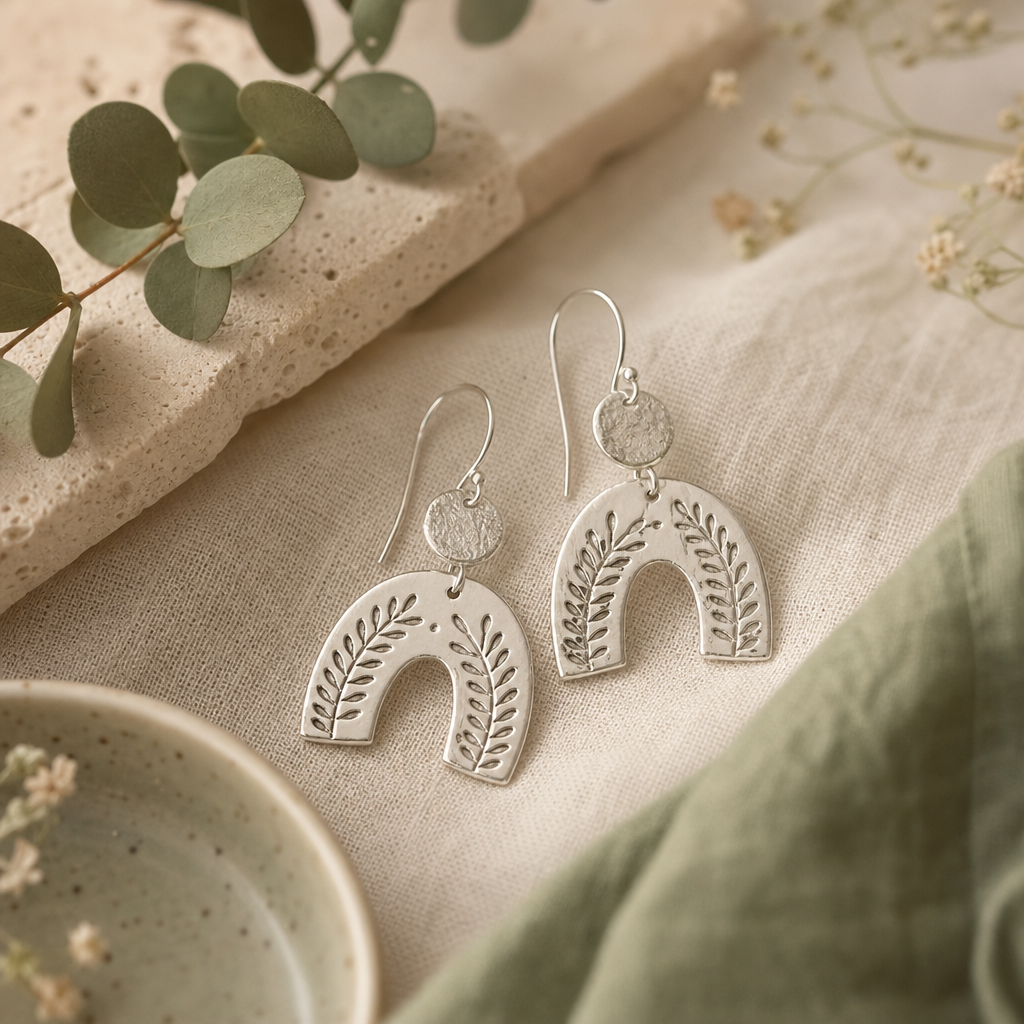 Fern Arc Earrings handcrafted jewelry