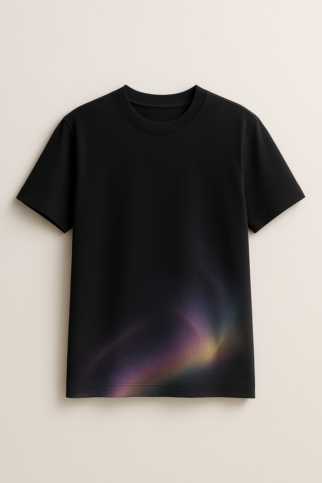 Featured Hero Tee, MLW minimalist luxury, cosmic tie-dye accent