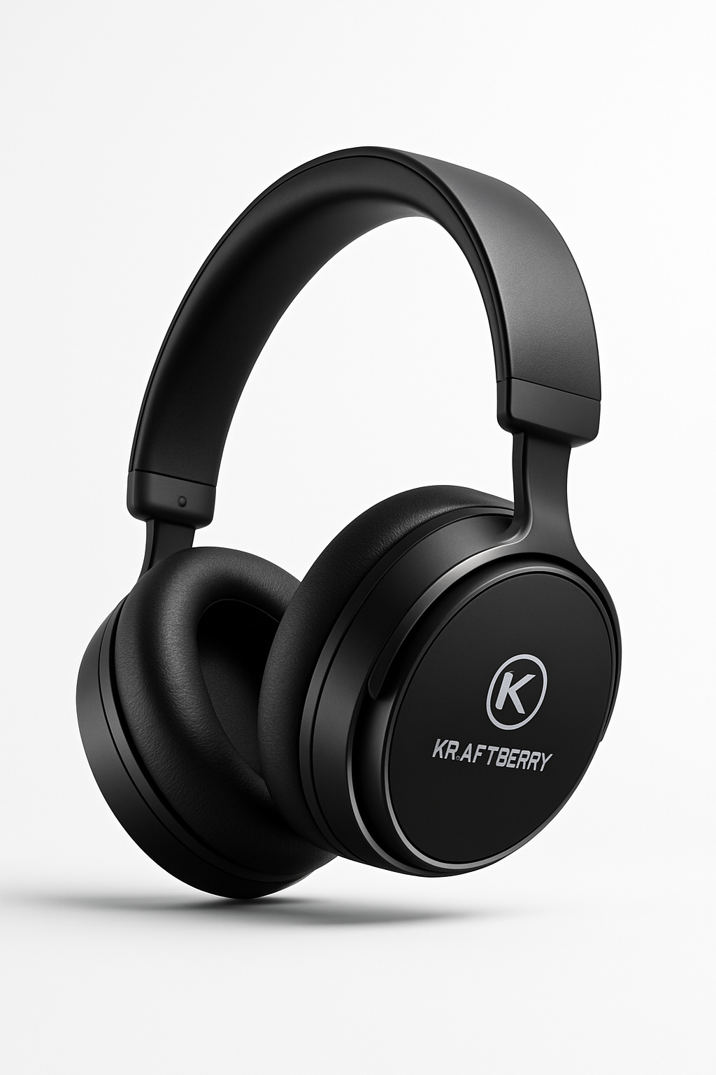 KraftBerry futuristic headphones with minimal white background, premium sound, and modern design in India