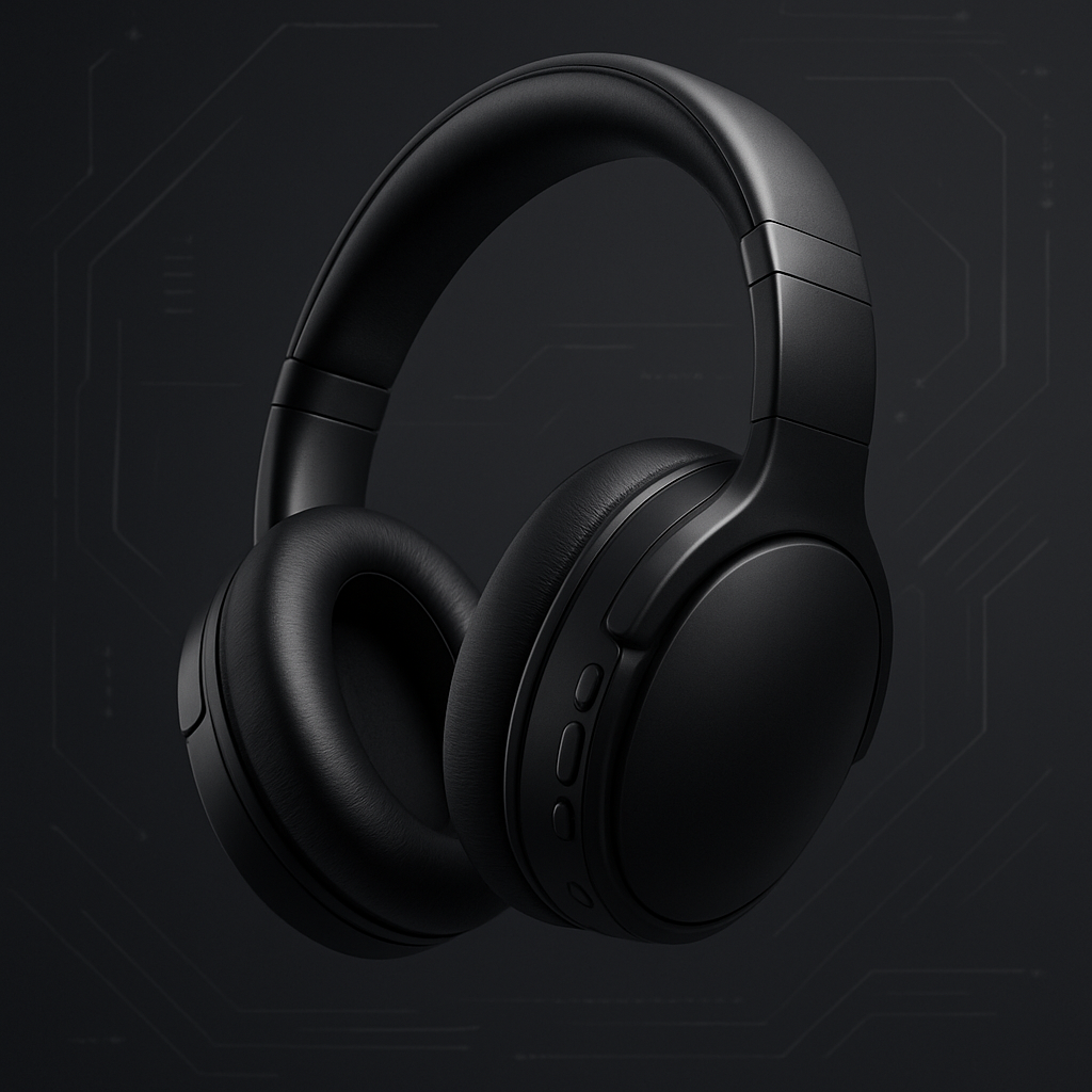 KraftBerry Pro futuristic premium headphones in black