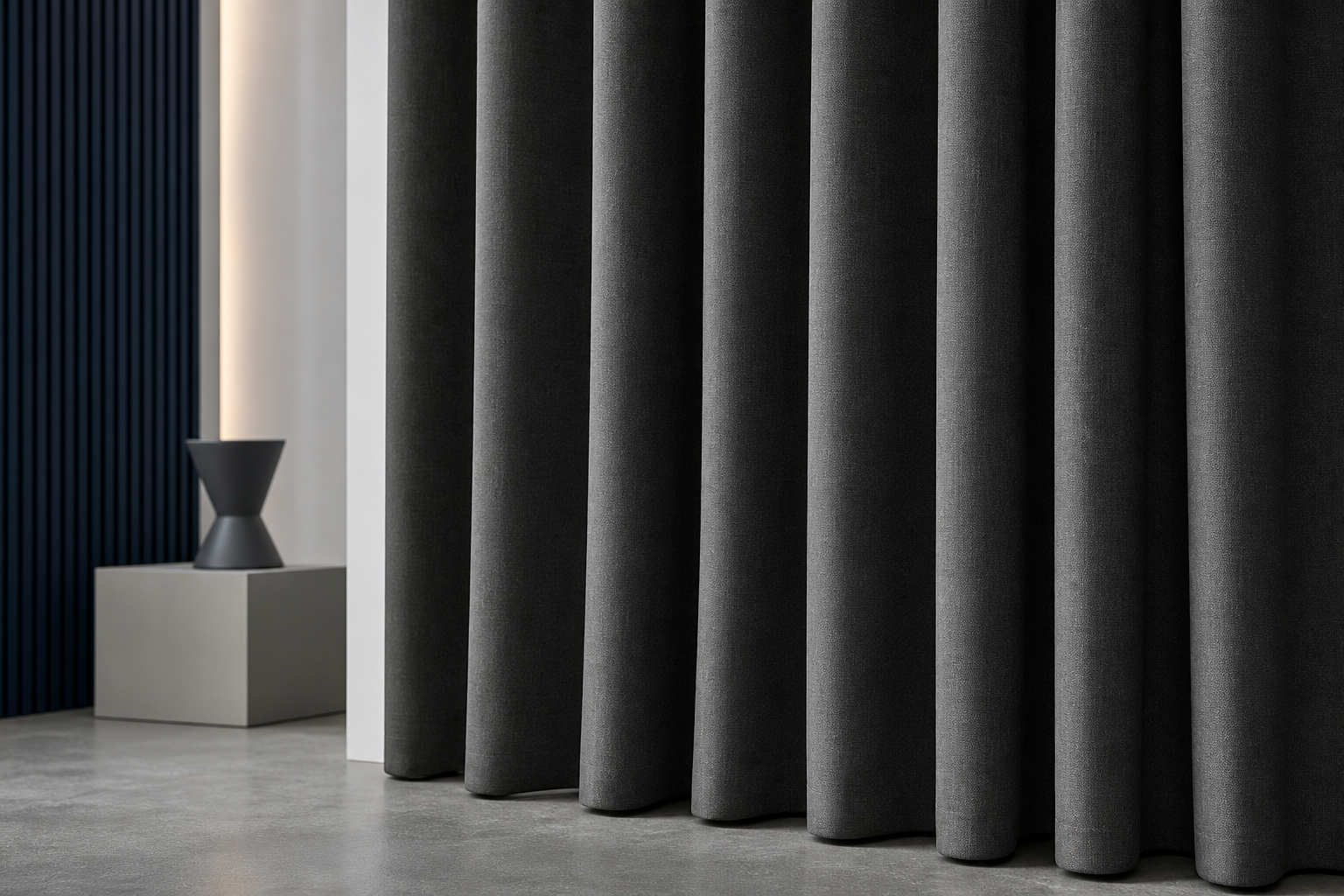 Fabric Drape image showing thick, full curtain folds with substantial body