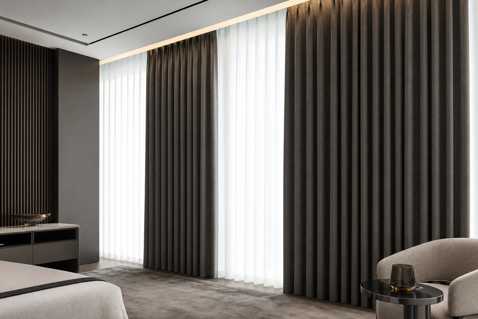 Finished curtain application