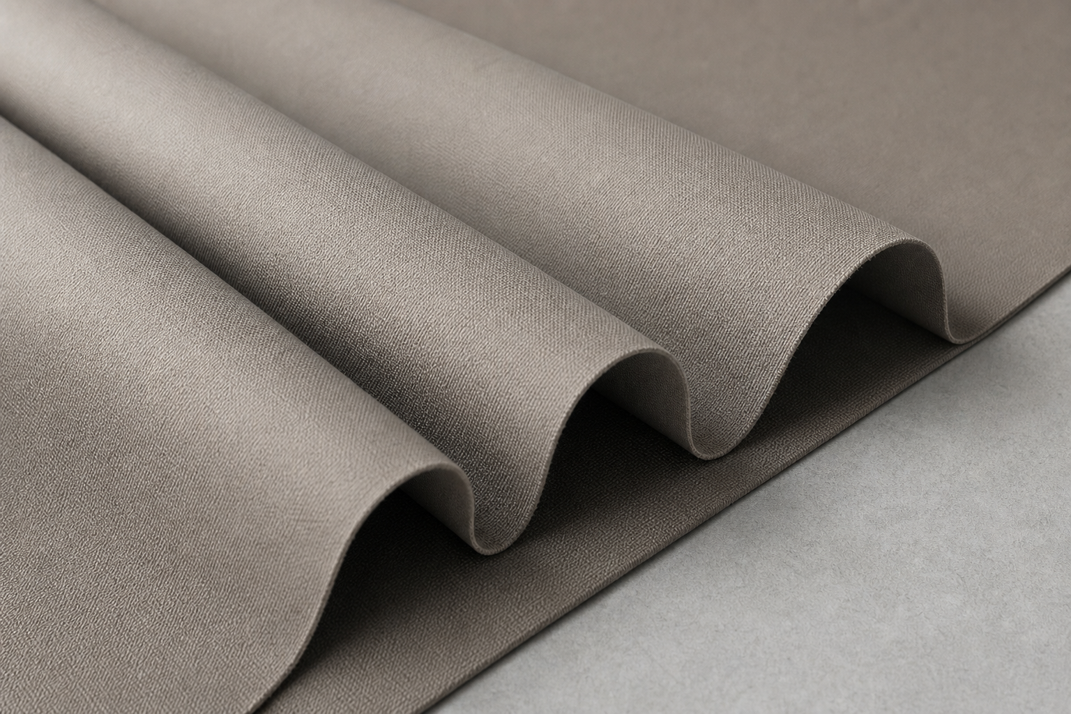 Fabric front side showing smooth blackout curtain surface texture, neutral tone color, and premium overall material feel