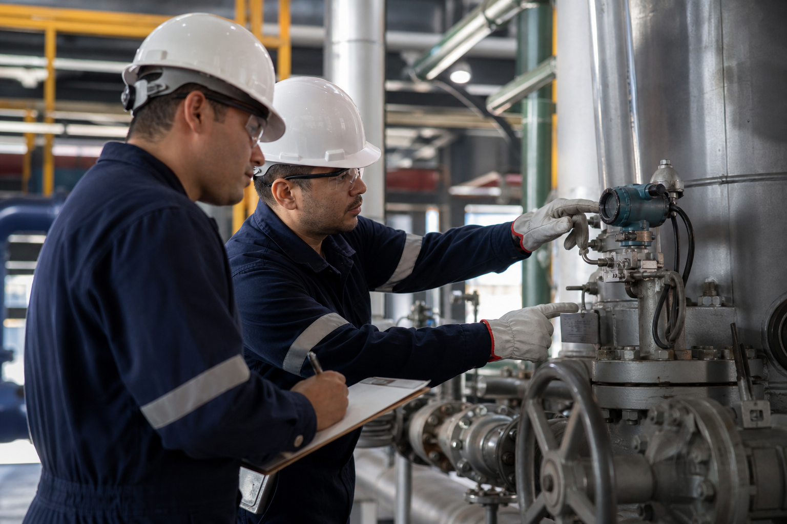 Equipo técnico en revisión de infraestructura