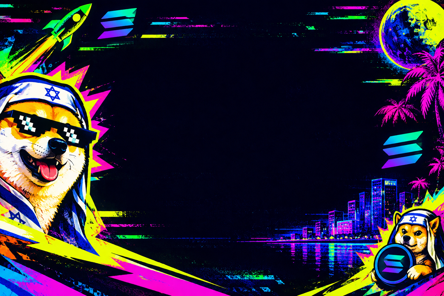 Horizontal web-punk banner placeholder for Jewish Inu launch visuals