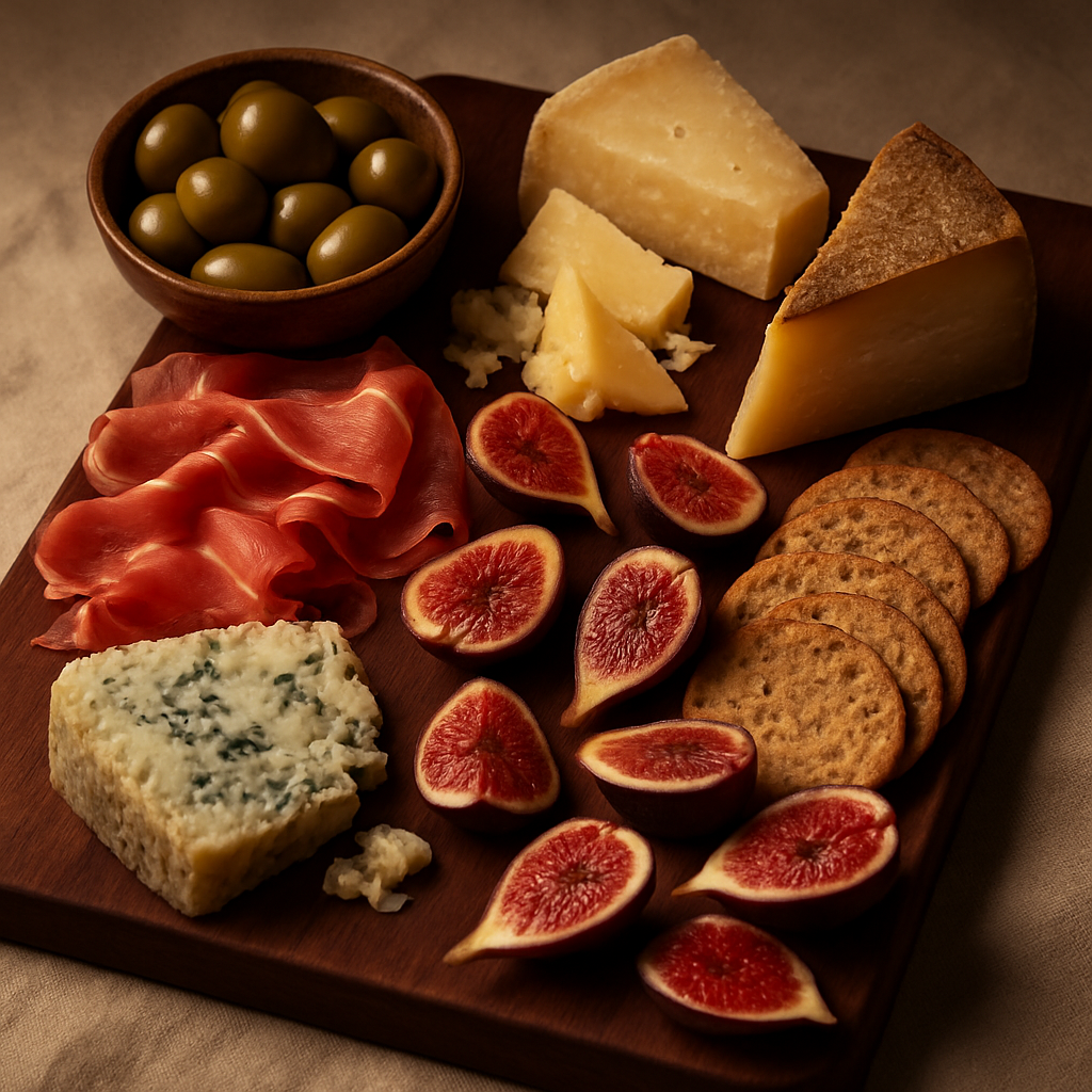 Artisanal cheese and charcuterie board