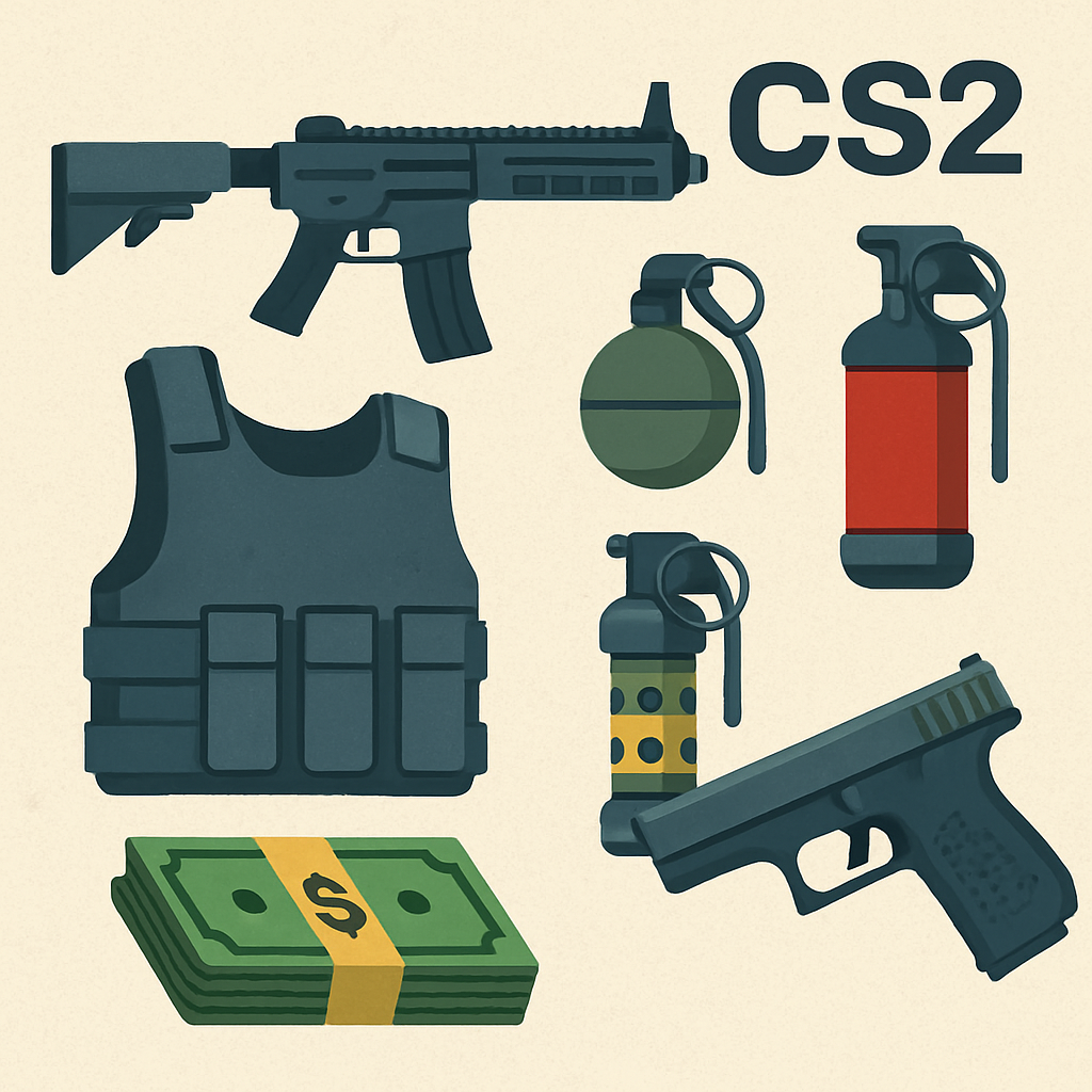 CS2 equipment and economy illustration