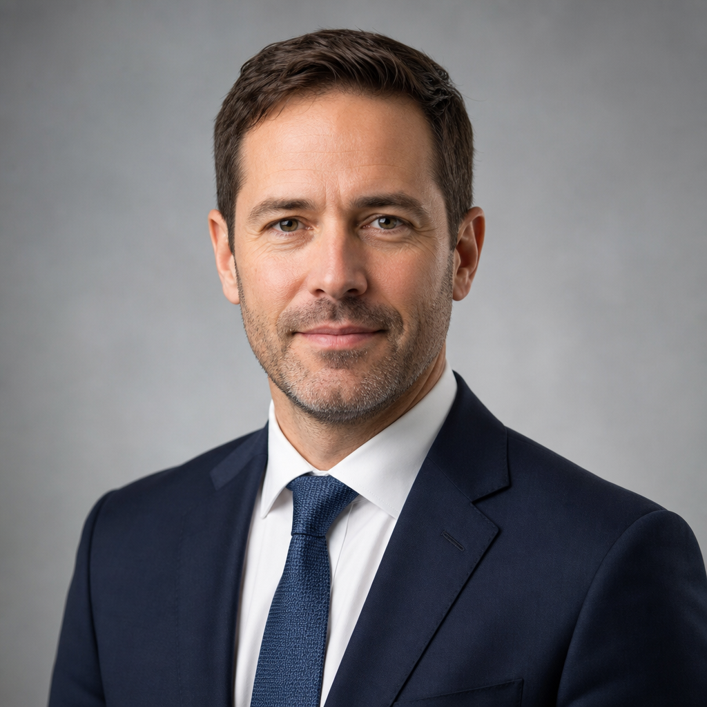 Benjamin Carter, CEO of GoldenGlow Digital Systems LLC, in a professional executive portrait