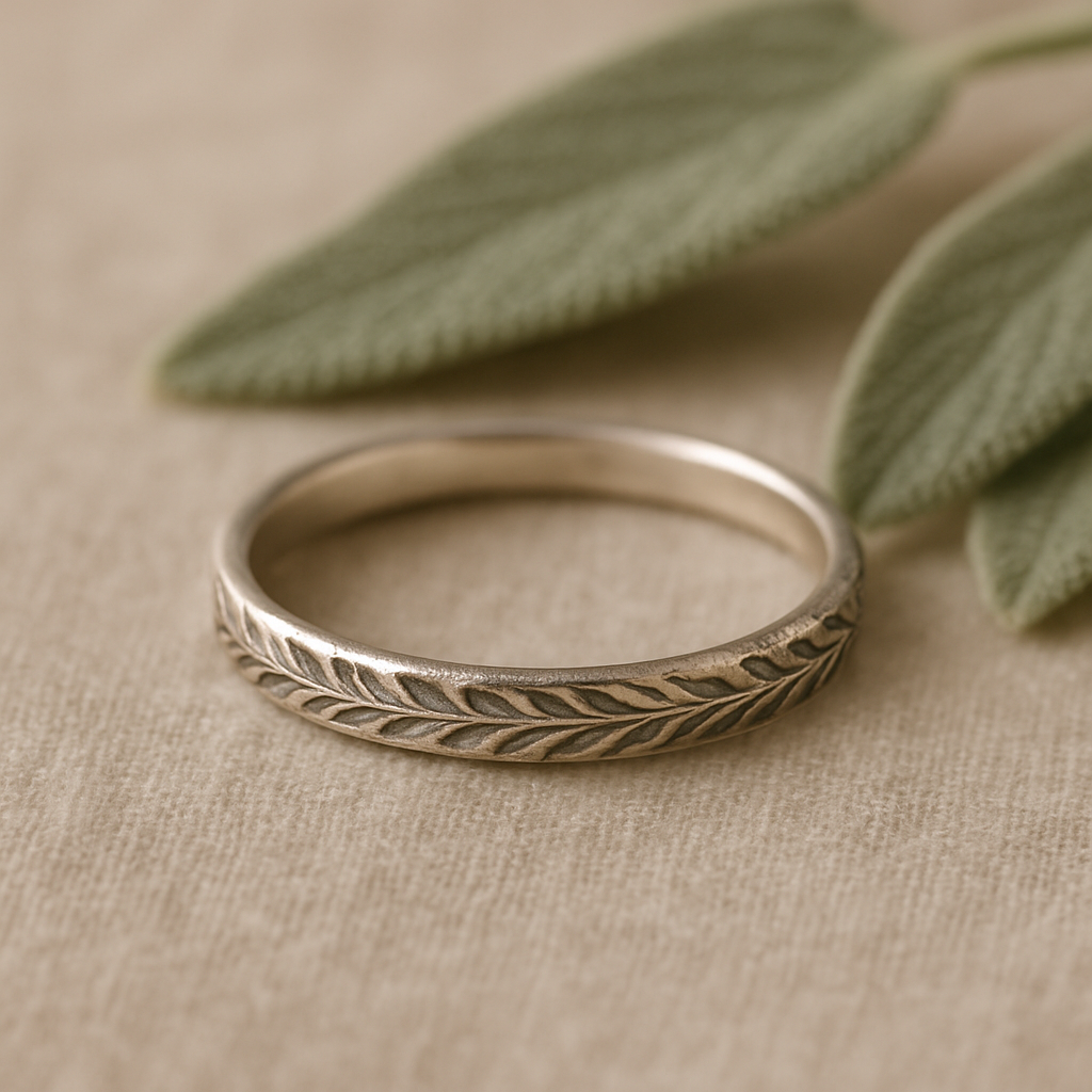 Sage Leaf stacking ring
