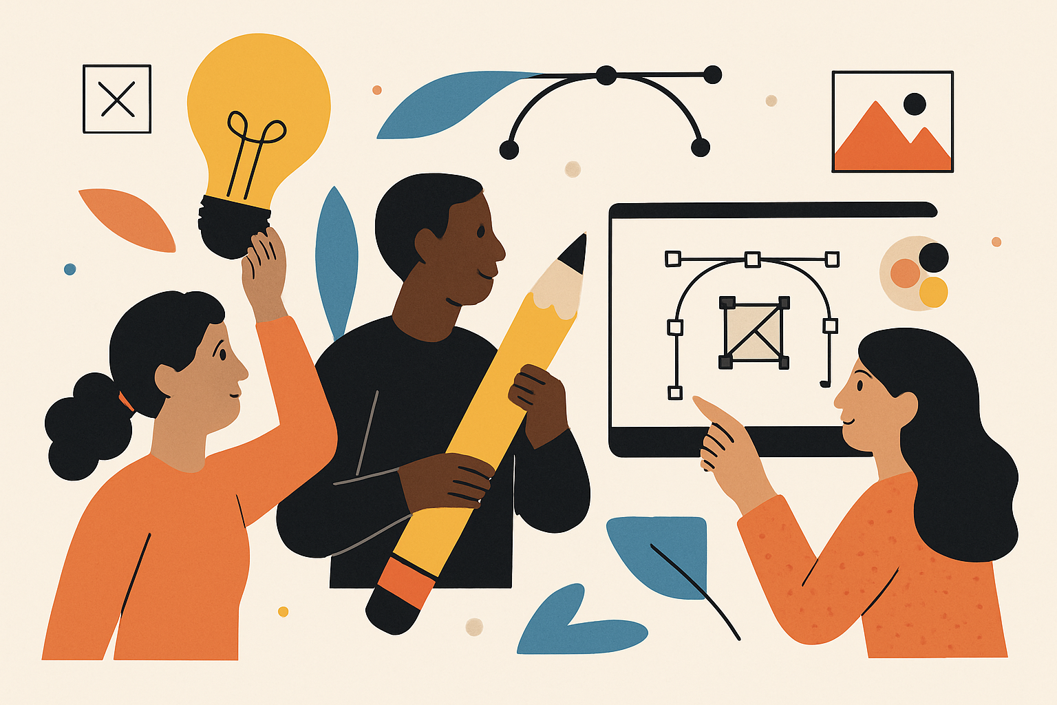 Abstract collaborative design illustration