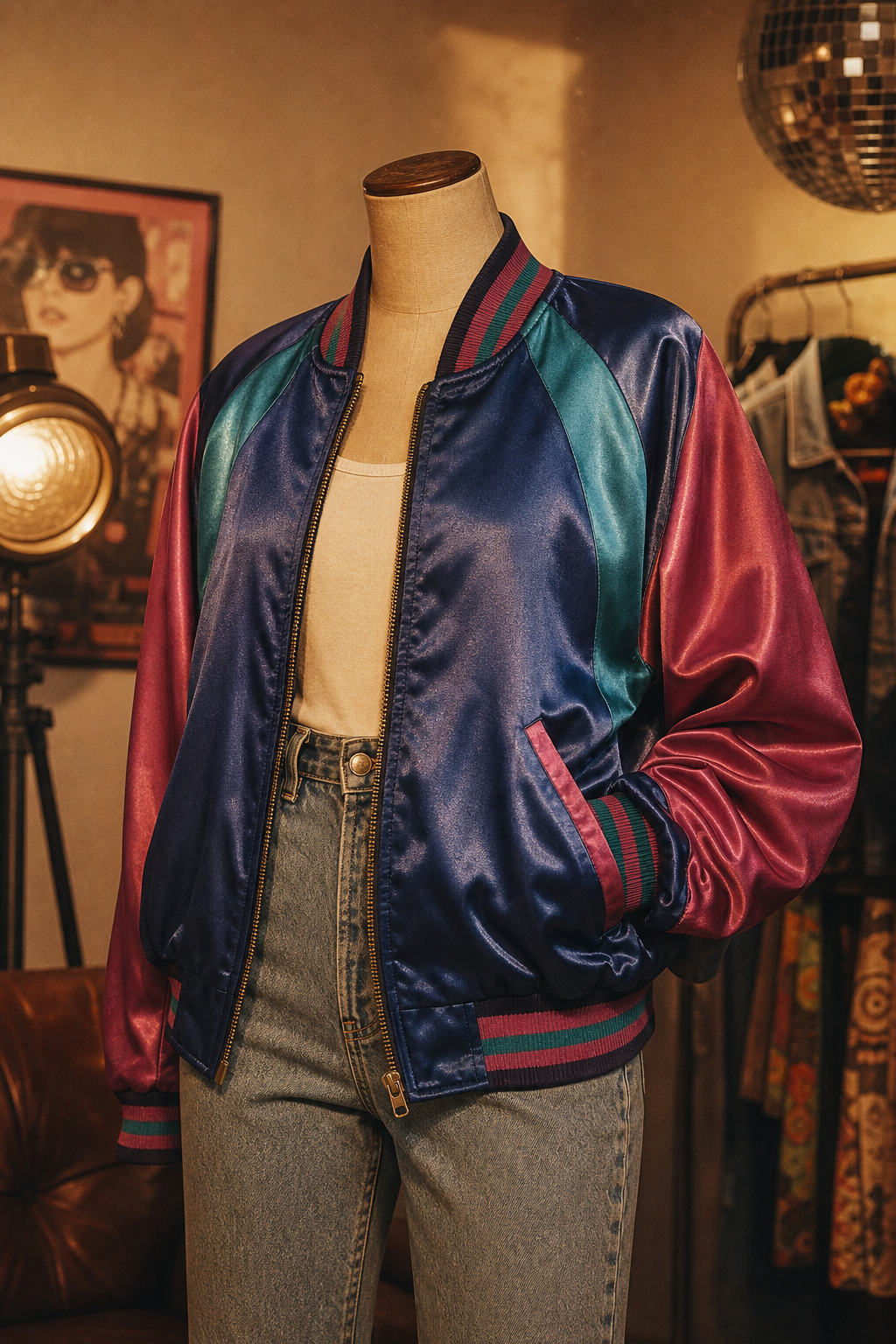Electric Avenue Satin Bomber