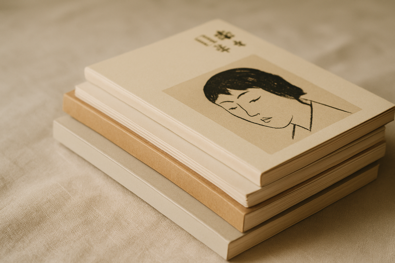 独立出版の小冊子が重なる紙面テクスチャの写真
