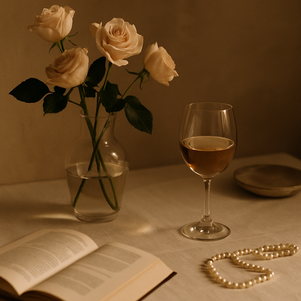 Artistic lifestyle editorial scene with carefully composed still life elements