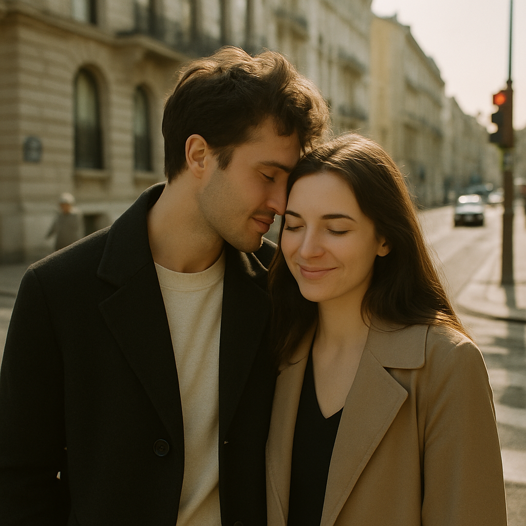 Candid street photography moment captured on film with muted nostalgic tones