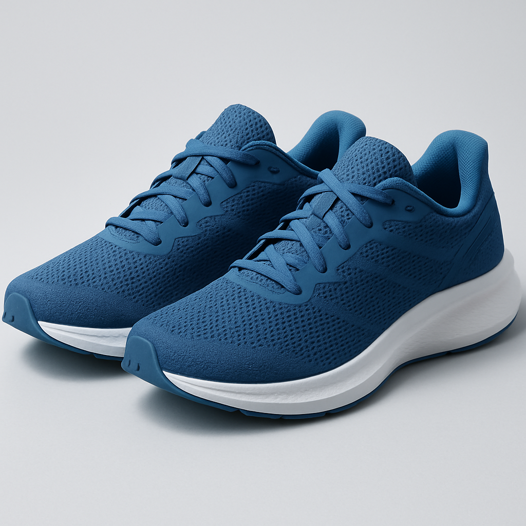 Blue running sneakers