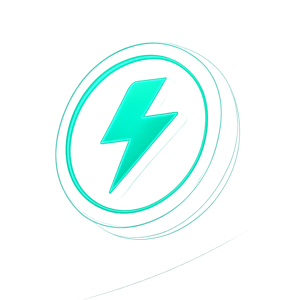 Animated emerald-teal Flush Tether USDT.z token icon with lightning bolt design