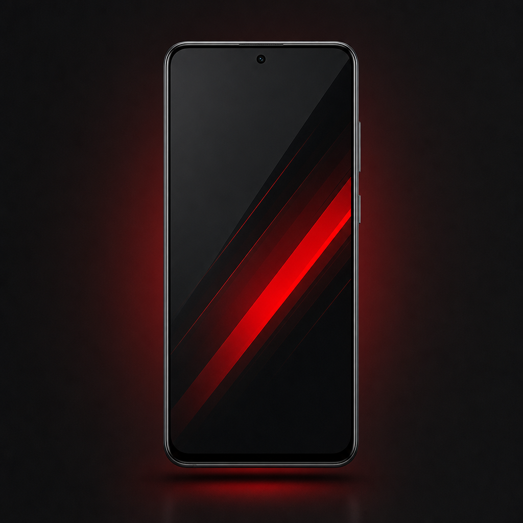 Modern Android phone icon with red accent stripe on the screen