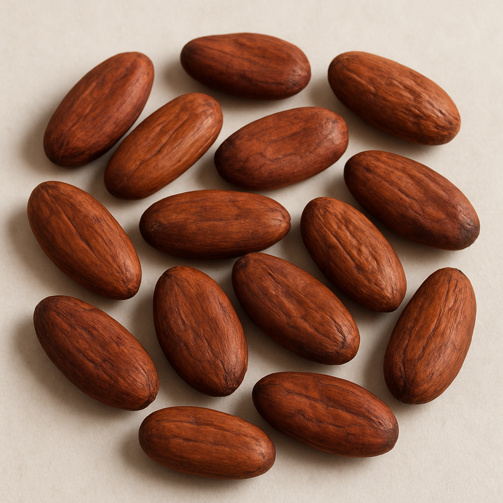 Cocoa beans — export grade, large, evenly colored, naturally dried, rich brown, clean and uniform appearance