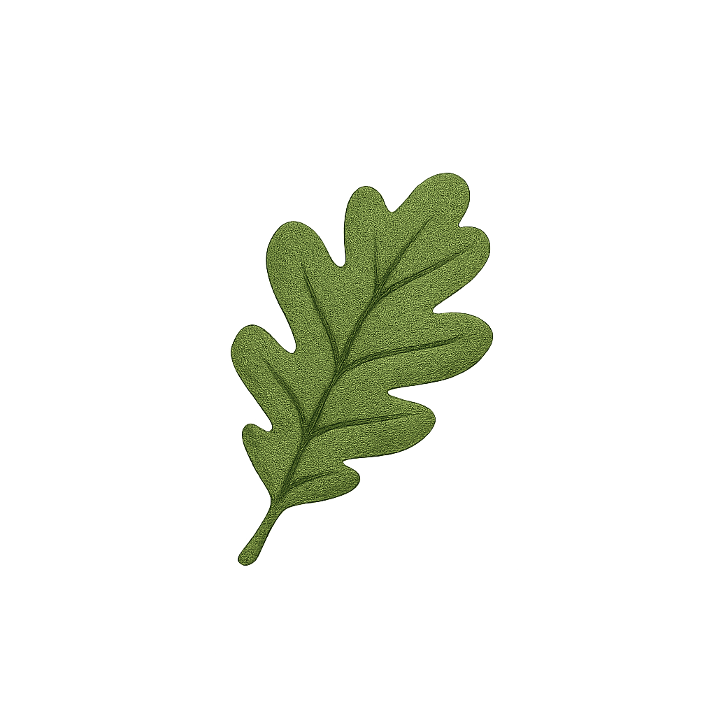 Small green oak leaf accent