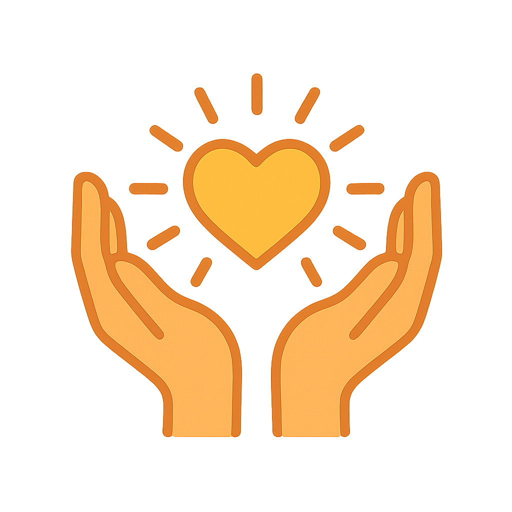 Caring hands icon