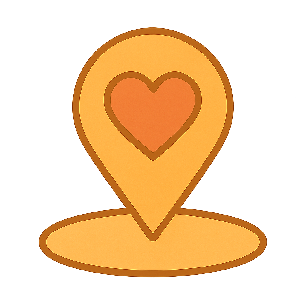 Map pin with heart icon