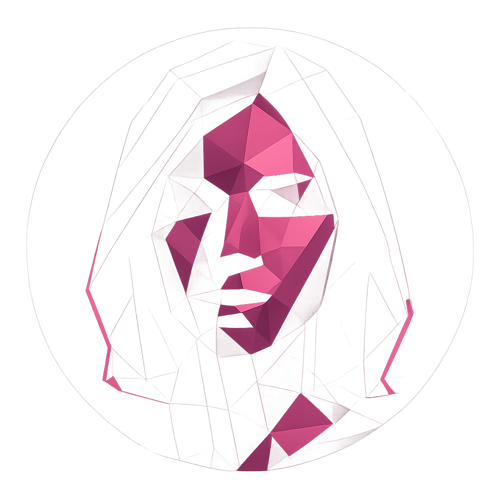 Abstract geometric avatar for Maria Sydorenko in pink and magenta tones