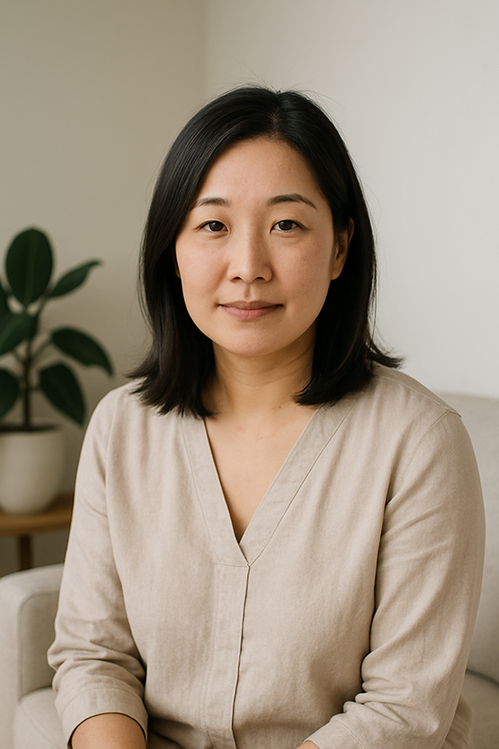 Portrait of Roianne Ahn in a calm, professional setting