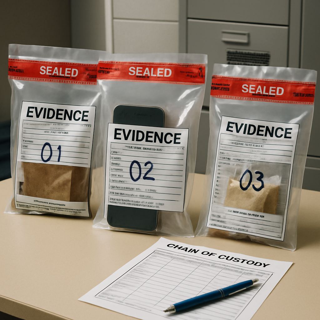 Secure evidence storage and chain-of-custody documentation