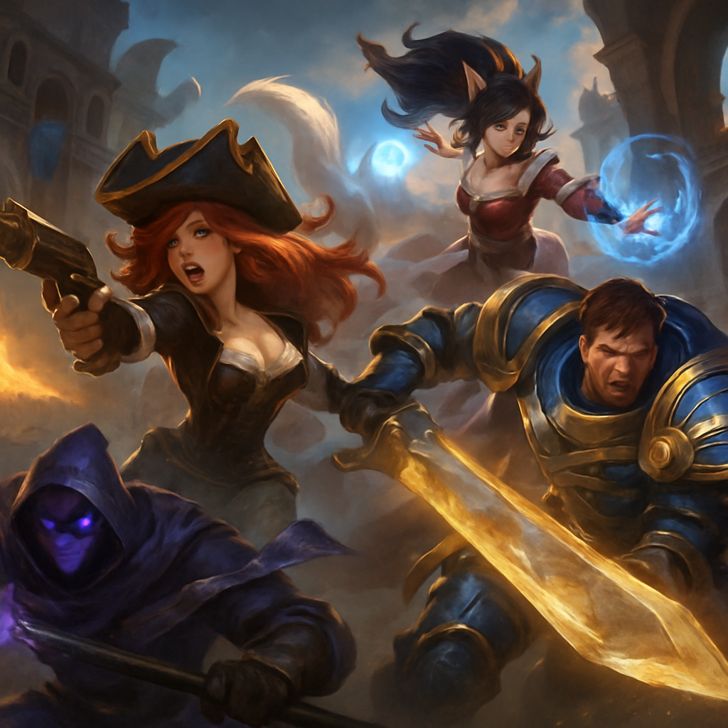 League of Legends champions in action