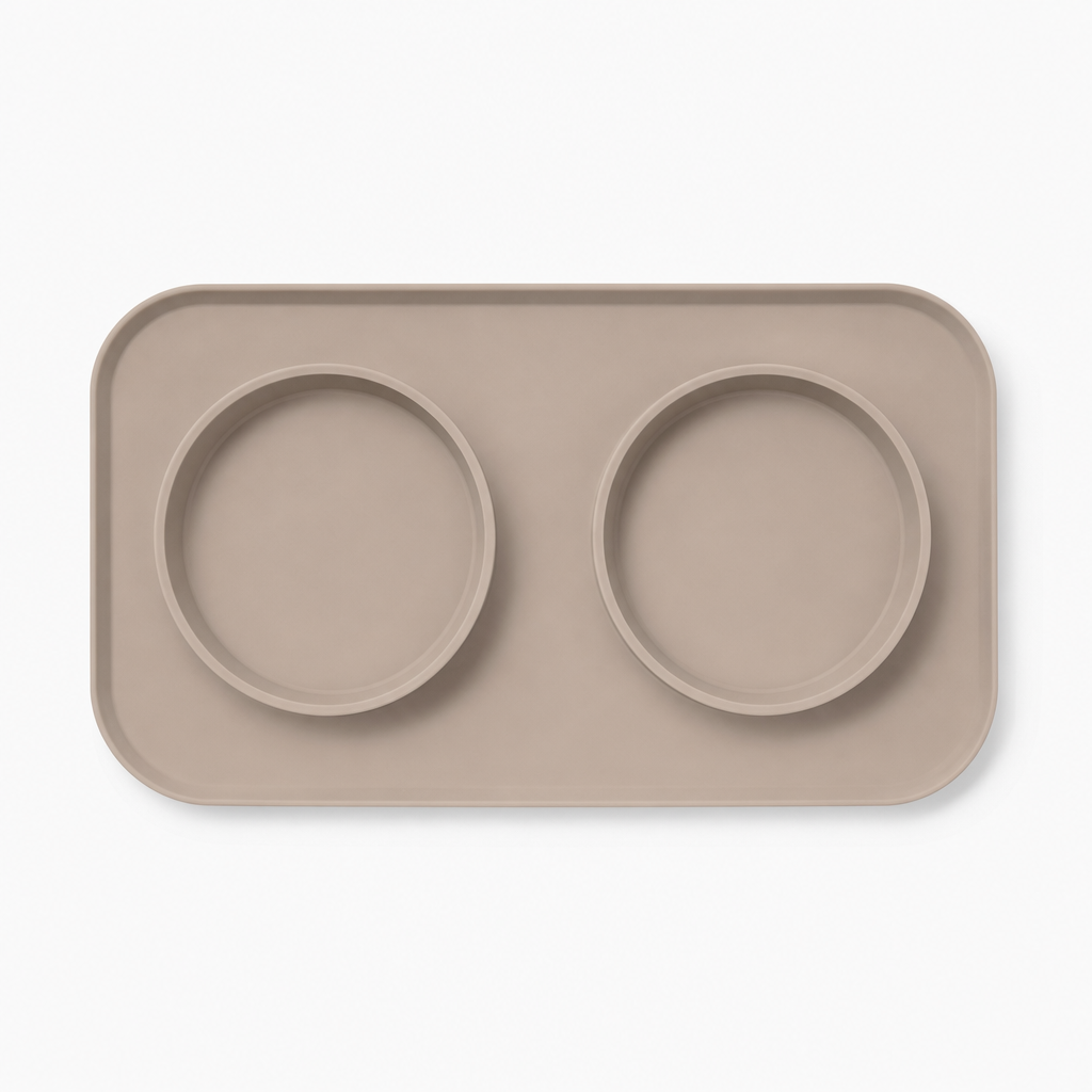 Bowl base silicone feeding mat with circular recesses