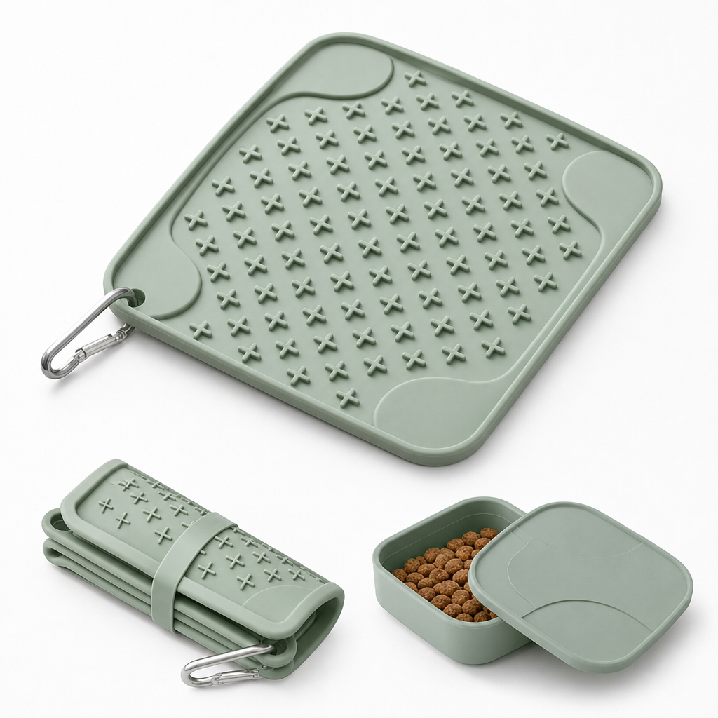 Travel Foldable Mat silicone lick mat